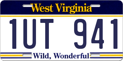 WV license plate 1UT941