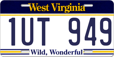 WV license plate 1UT949