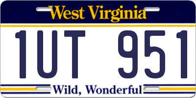 WV license plate 1UT951