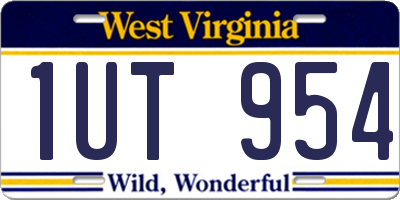 WV license plate 1UT954