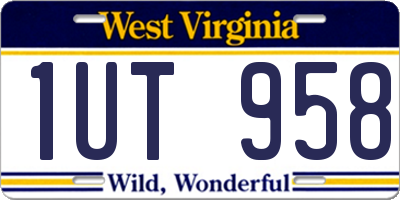 WV license plate 1UT958
