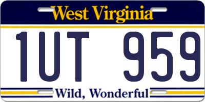 WV license plate 1UT959