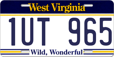 WV license plate 1UT965