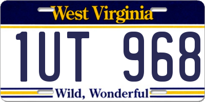WV license plate 1UT968
