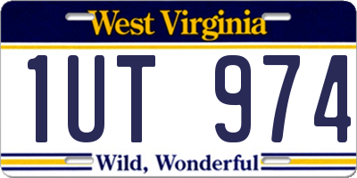 WV license plate 1UT974