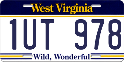 WV license plate 1UT978