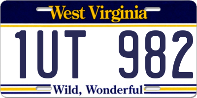 WV license plate 1UT982
