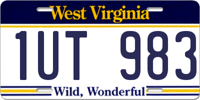 WV license plate 1UT983