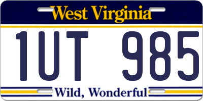 WV license plate 1UT985