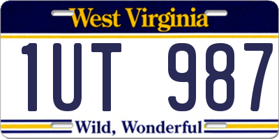 WV license plate 1UT987