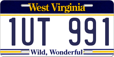 WV license plate 1UT991