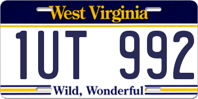 WV license plate 1UT992