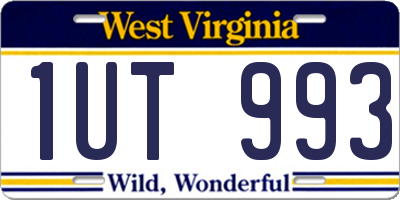 WV license plate 1UT993