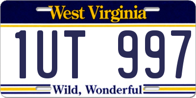 WV license plate 1UT997