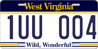 WV license plate 1UU004
