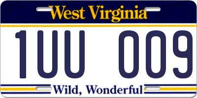 WV license plate 1UU009