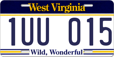 WV license plate 1UU015