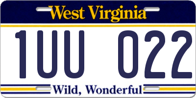 WV license plate 1UU022