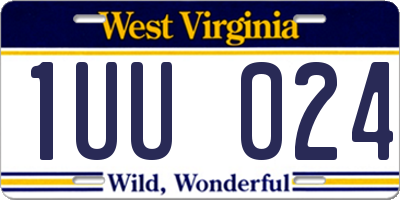 WV license plate 1UU024