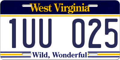 WV license plate 1UU025