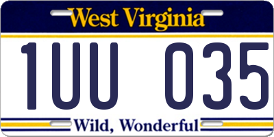 WV license plate 1UU035