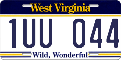 WV license plate 1UU044