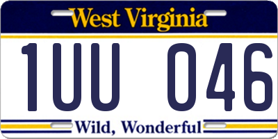 WV license plate 1UU046