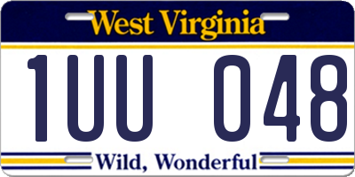 WV license plate 1UU048
