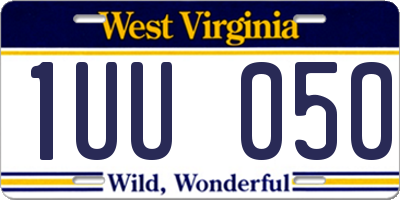 WV license plate 1UU050