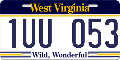 WV license plate 1UU053