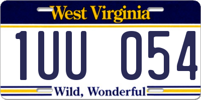 WV license plate 1UU054