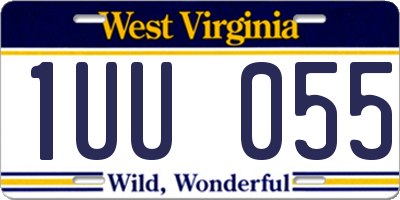 WV license plate 1UU055