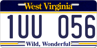WV license plate 1UU056