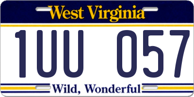 WV license plate 1UU057