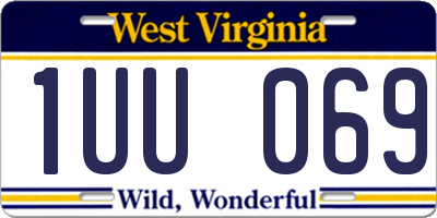 WV license plate 1UU069