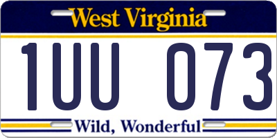 WV license plate 1UU073