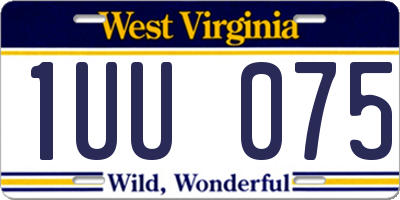 WV license plate 1UU075