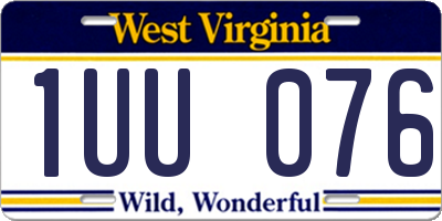 WV license plate 1UU076