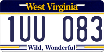 WV license plate 1UU083