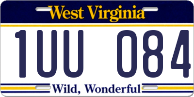 WV license plate 1UU084