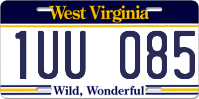 WV license plate 1UU085