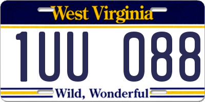 WV license plate 1UU088