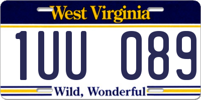 WV license plate 1UU089