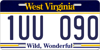 WV license plate 1UU090