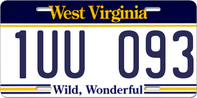 WV license plate 1UU093