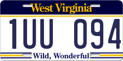 WV license plate 1UU094