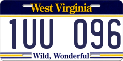 WV license plate 1UU096
