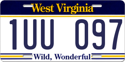 WV license plate 1UU097