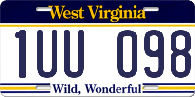WV license plate 1UU098