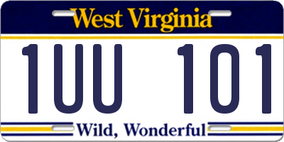 WV license plate 1UU101
